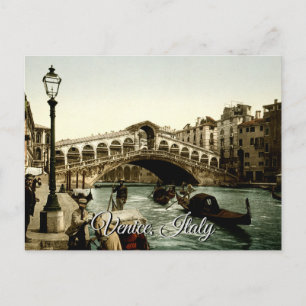 Rialto Bridge Venedigs Italien Grand Canal Vykort