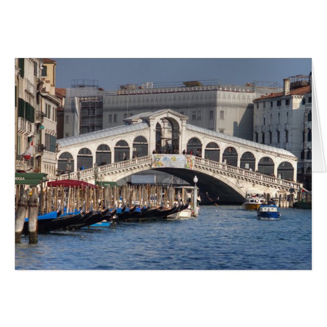 Rialto Bridge Venice Italien OBS Kort (Framsidan Horizontal)