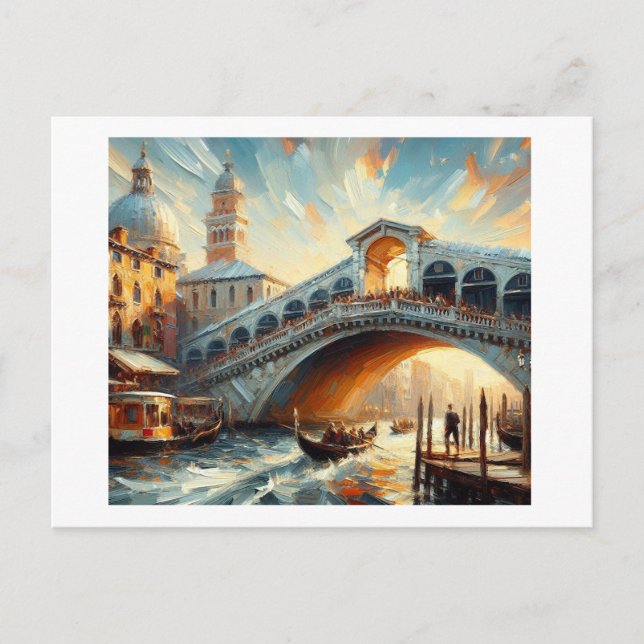 Rialto Bridge Venice Vykort (Framsida)