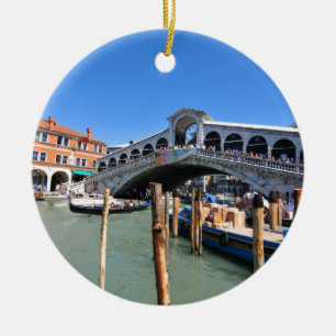 Rialto överbryggar i Venedig, italien Julgransprydnad Keramik