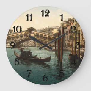 Rialto överbryggar I, Venedig, italien Stor Klocka