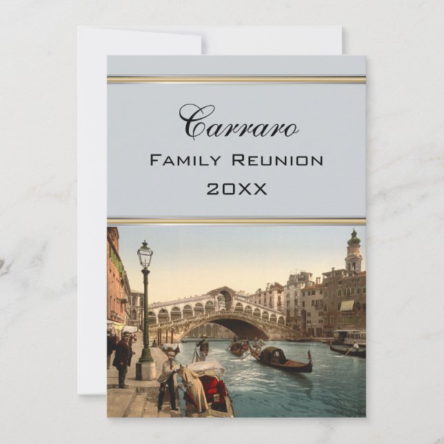Rialto överbryggar II, Venedig, italienfamiljmöte Inbjudningar (Framsida)