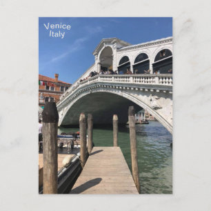 Rialtobron, Stora Kanalen, Venedig, Italien Vykort