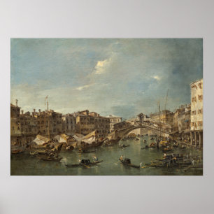 Rialtobron, Venedig - F Guardi Fina konstaffisch Poster