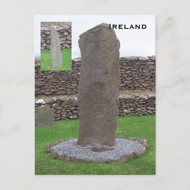 Riasc Stone, Kerry, Irland Vykort (Framsida)