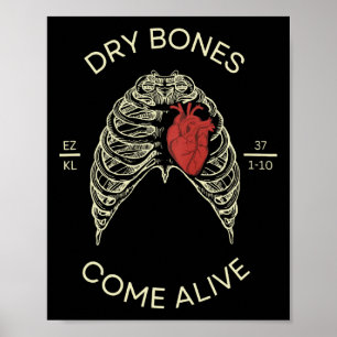 Rib Cage Dry Bones Kom Alive Bible Verse Christia Poster
