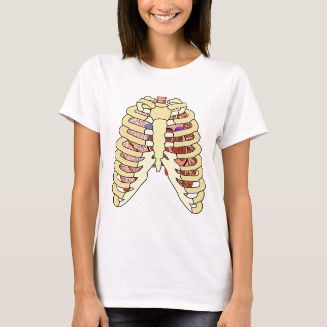 Rib Cage Lungs & Heart Tee Shirt (Framsida)