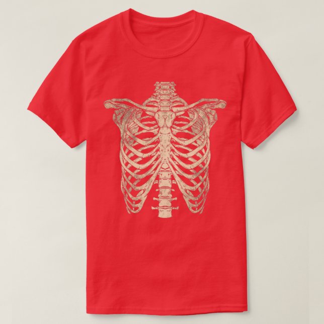 Rib Cage Skeleton T Shirt (Design framsida)