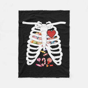Rib Cage X-ray Candy Funny Halloween Costume Kids Fleecefilt