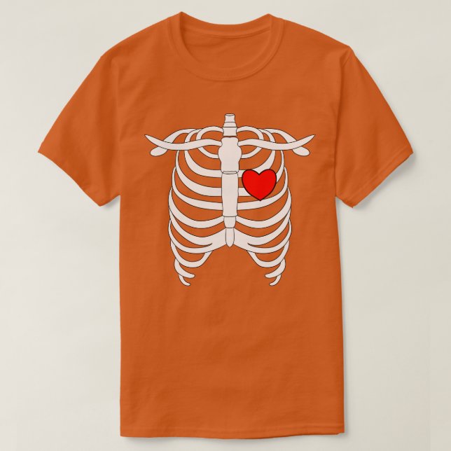 Ribage med rött hjärta t shirt (Design framsida)