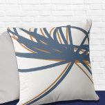 Ribbdesign för enkel Abstrakt Kudde<br><div class="desc">Snyggtens kudde har en enkel konstnärlig abstrakt-menyflikskomposition i blått och orange på en helt vit bakgrund. Denna abstrakt är byggt på kombinationer av upprepat rosett band, som är överlappande och sammanflätade för att bilda en abstrakt snyggt. En elegant konstnärlig dekorativ kudde för ditt sovrum eller din favoritstol, en modern accentkudde...</div>