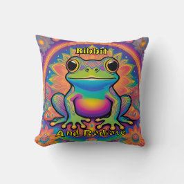 Ribbit and Radiate Boho Frog Groovy Vibes Kudde