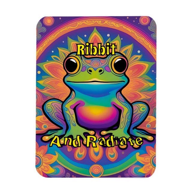 Ribbit and Radiate Boho Frog Groovy Vibes Magnet (Vertikal)