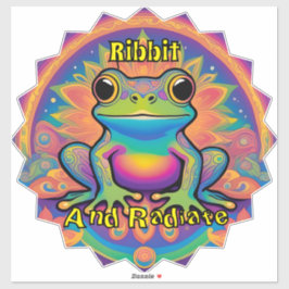 Ribbit and Radiate Frog - Boho Psychedelic Groovy Klistermärken