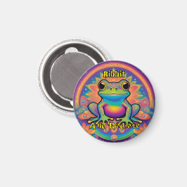 Ribbit and Radiate Frog - Boho Psychedelic Groovy Magnet