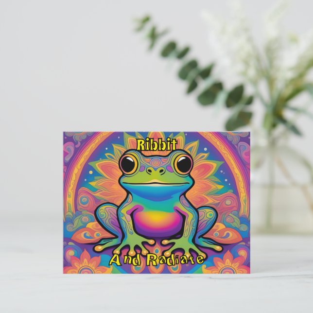 Ribbit and Radiate Funky Groovy Vibes Vykort (Stående Fram)