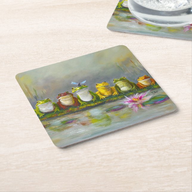 Ribbit-floden Underlägg Papper Kvadrat (Vinklad)
