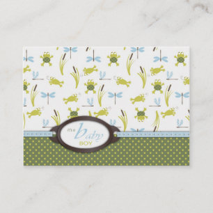 Ribbit Frog and Dragonfly Baby Shower Tilläggskort