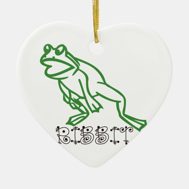 Ribbit groda julgransprydnad keramik (Framsidan)