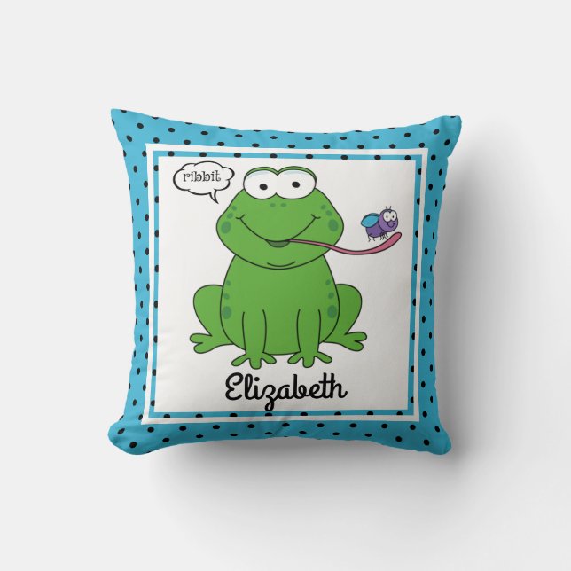 Ribbit grodan, det gulliga barn personifierade kudde (Framsida)