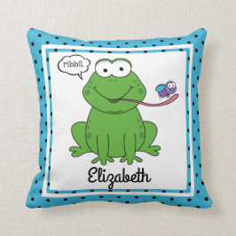 Ribbit grodan, det gulliga barn personifierade kudde