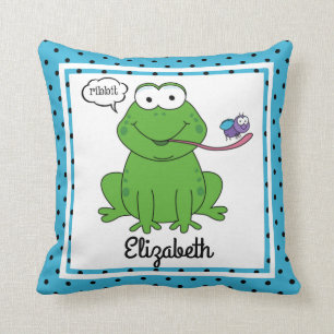 Ribbit grodan, det gulliga barn personifierade kudde