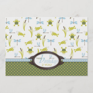Ribbit Swimming Frog Birthday Kort