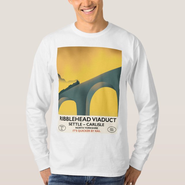 Ribblehead Viaduct Yorkshire-reseaffär T Shirt (Framsida)