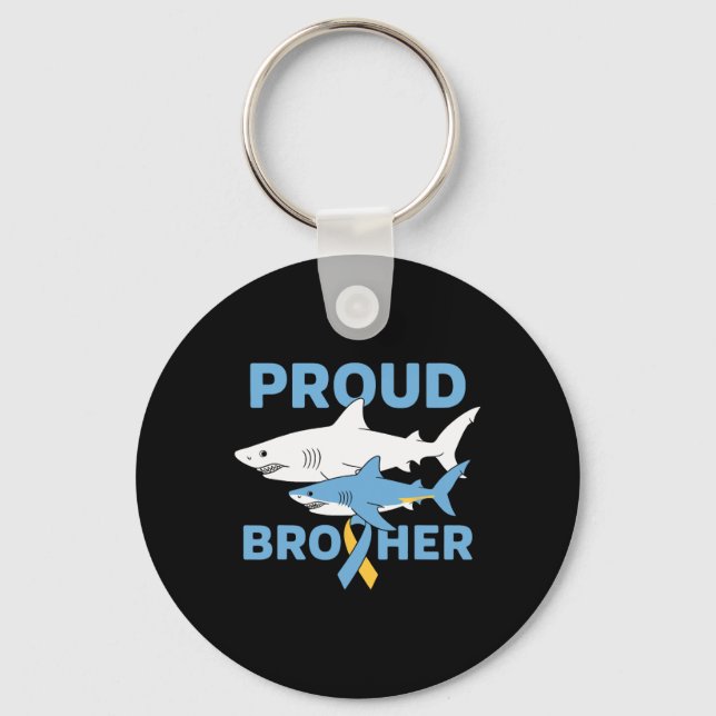 Ribbo för Proud Brother Autism Awareness Shark Sup Nyckelring (Framsida)