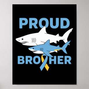 Ribbo för Proud Brother Autism Awareness Shark Sup Poster