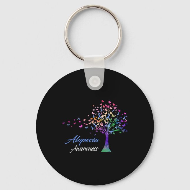 Ribbon Alopecia Awareness Nyckelring (Framsida)