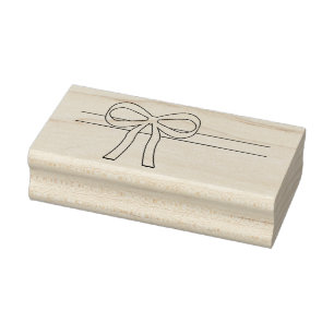Ribbon and Bow Wood Art Frimärke Stämpel