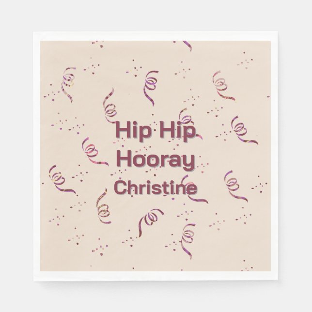 Ribbon and Confetti Silhouette Birthday Pattern Pappersservett (Framsidan)