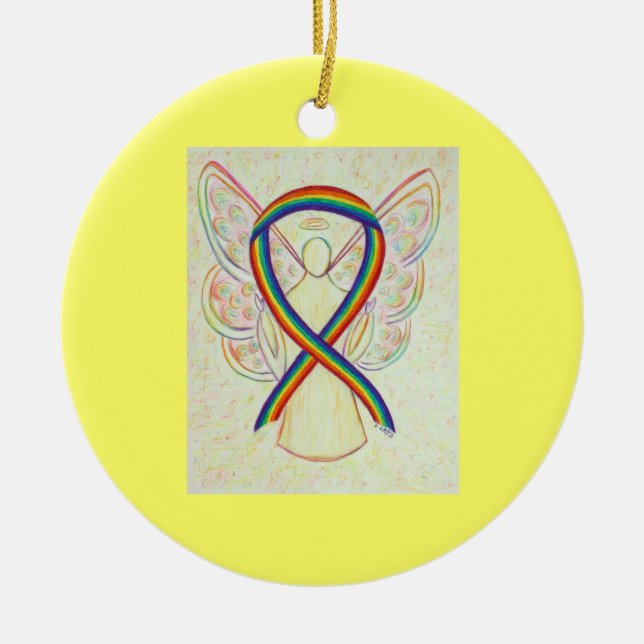 Ribbon Angel Anpassningsbar Art Ornament (Framsidan)