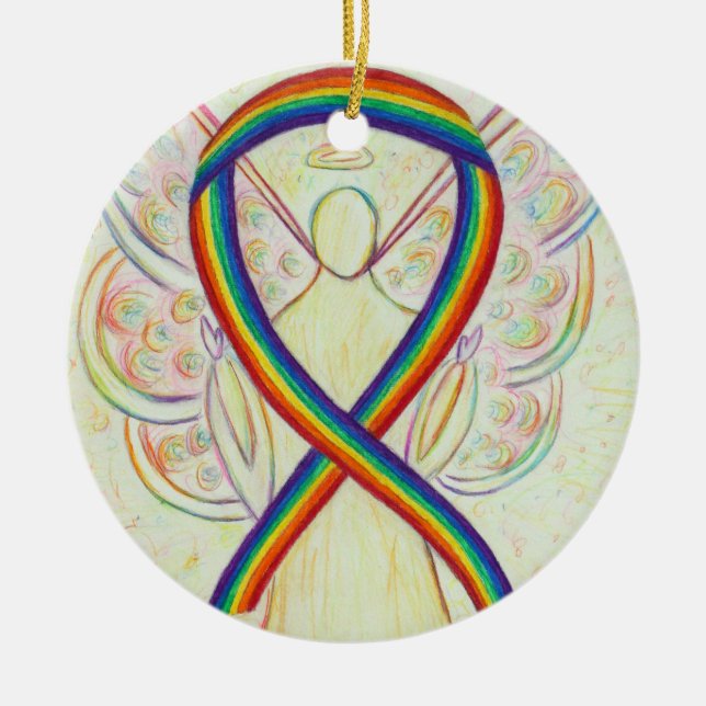Ribbon Angel Anpassningsbar Art Ornament (Framsidan)