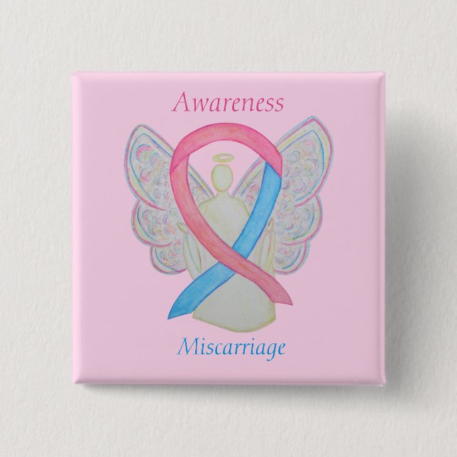 Ribbon Angel Anpassningsbar Art Stift om missfall Knapp (Framsida)