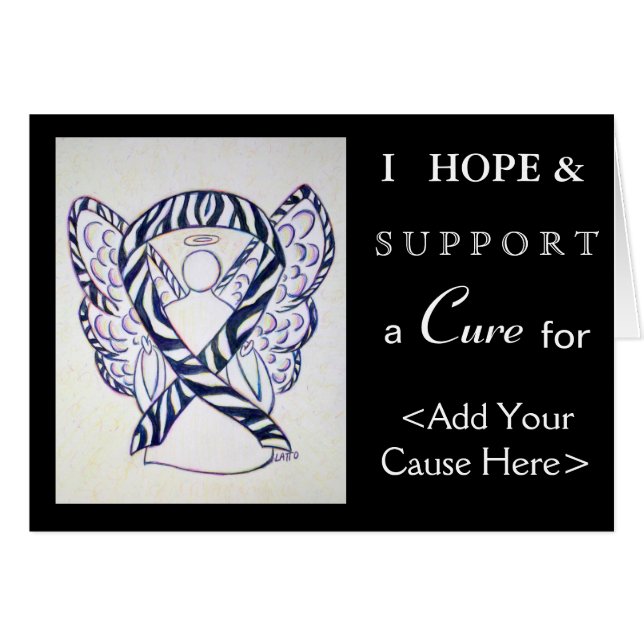 Ribbon Angel Art Greeting Cards Hälsningskort (Framsidan Horizontal)