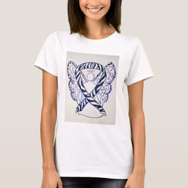 Ribbon Angel Art Shirt (Zebra Rand) T (Framsida)