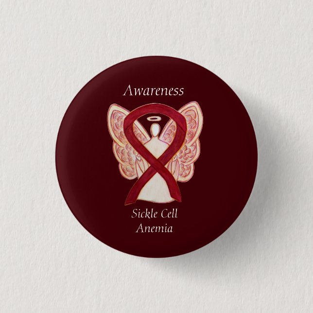 Ribbon Angel Buttons-knappar för sicklecellanemi Knapp (Framsida)