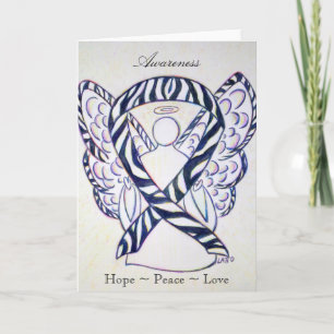 Ribbon Angel Greeting Card för Zebra-medvetenhet Helgkort