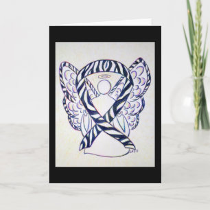 Ribbon Angel Greeting Card för Zebra Rand-medvetan Kort