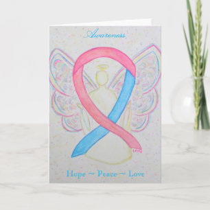 Ribbon Angel-hälsningskort för rosa och blått medv Kort