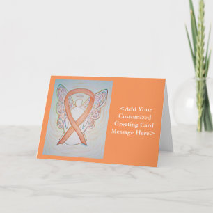 Ribbon Angel-kort för Bright Guld-medvetenhet Kort