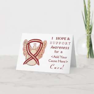 Ribbon Angel-kort för cancermedvetande vid cancer Kort
