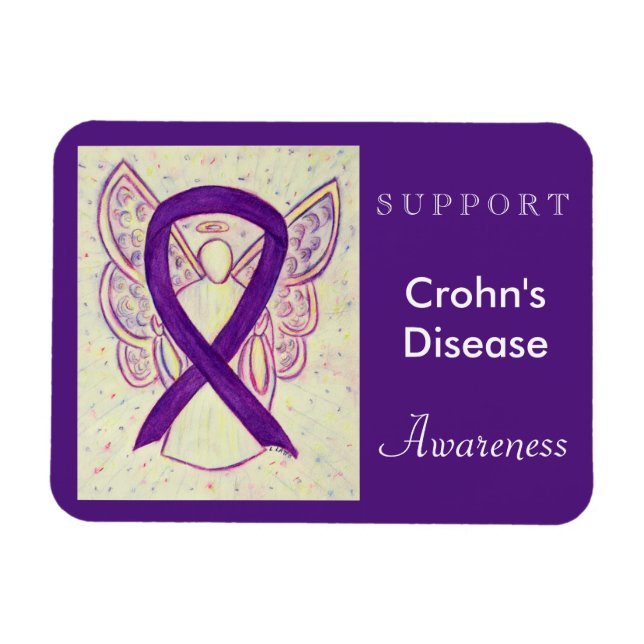 Ribbon Angel Magnet - medvetenhet om Crohns sjukdo (Horisontell)