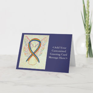 Ribbon Angel Personlig Cards för regnbågsmedvetand Kort