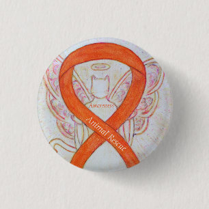 Ribbon Angel Pin rädda djuren Orange Awareness Ri Knapp