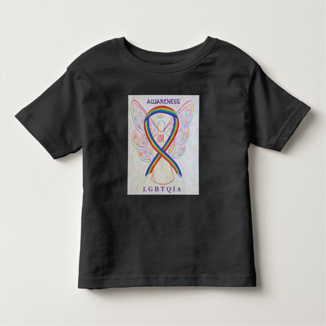 Ribbon Angel Shirt - radarmedvetande om HBT-QIA Re T Shirt (Framsida)