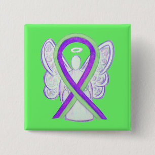 Ribbon Angel Stift, som är grönt och Lila Knapp