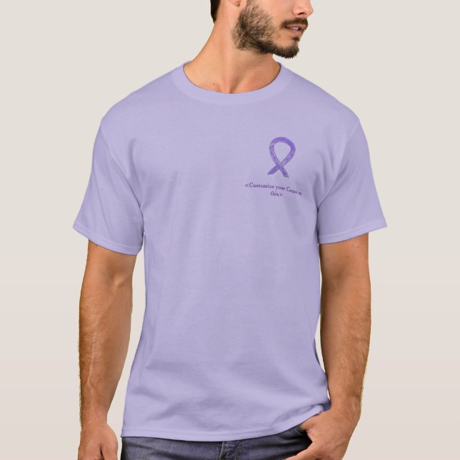 Ribbon Anpassningsbar Cancer Art Shirts T-shirt (Framsida)